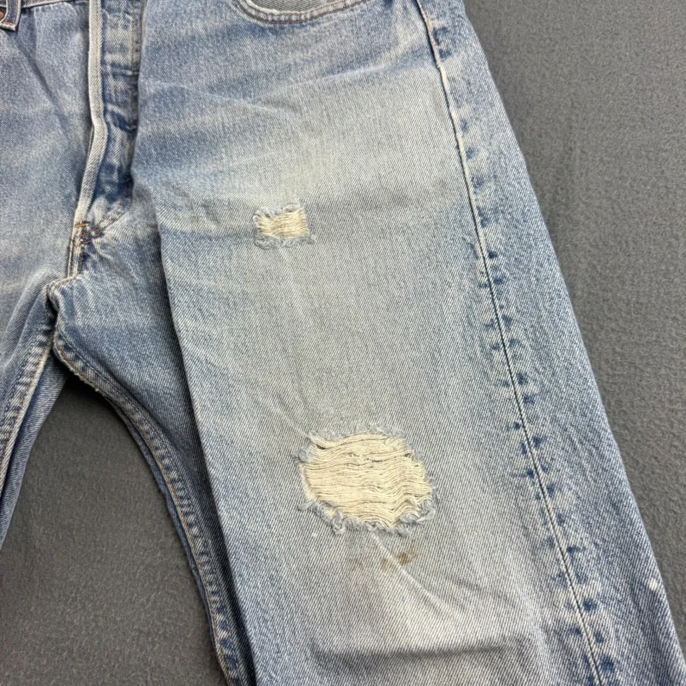 Vintage USA Levis 501 Jeans Men's 36x30 (Fits 34x30) Blue Paint Splatter Faded